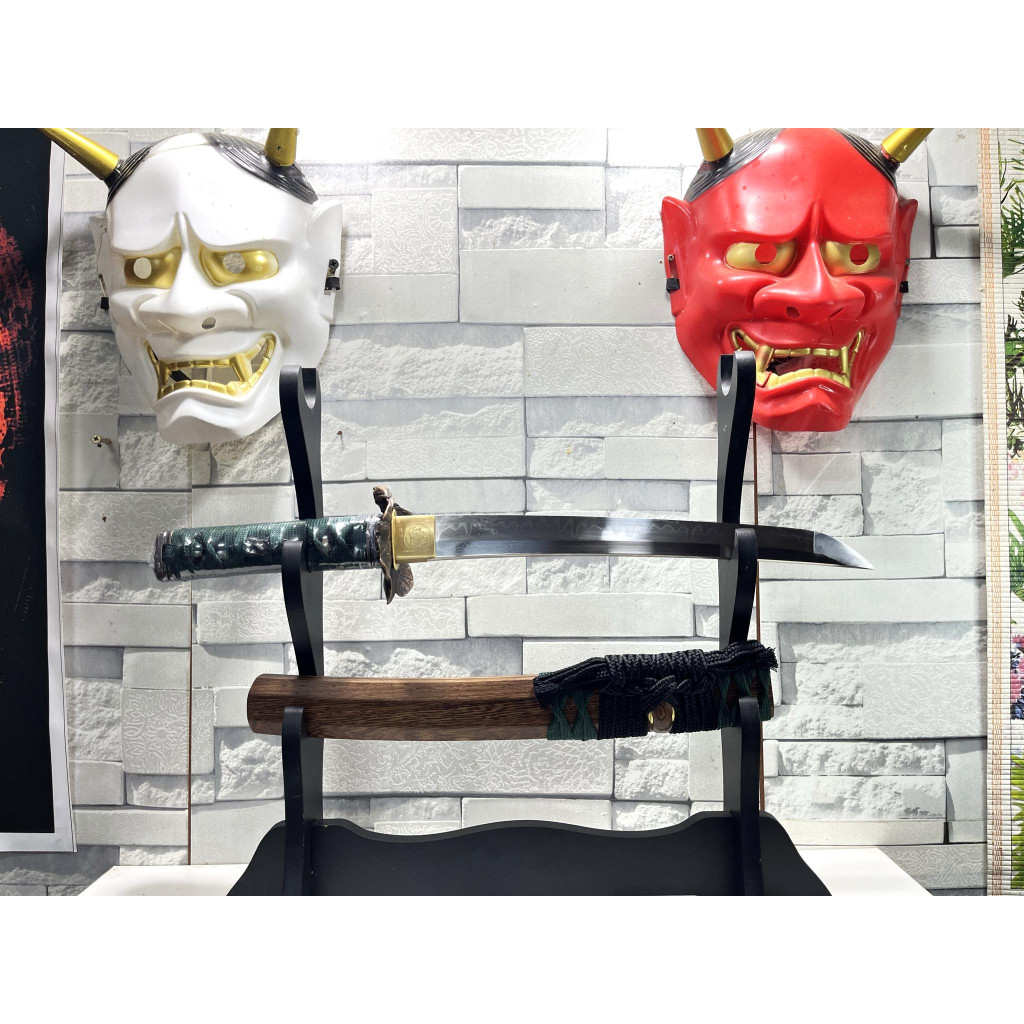 ดาบ ซามูไร คาตานะ ทันโตะ T10 ฮาม่อนแท้ งานค่าย NATATHISHI แถม ชั้นวาง กล่องเก็บ พร้อมส่ง