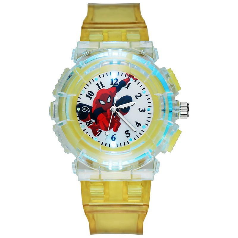 นาฬิกาเด็ก นาฬิกา Spider-Man สีสันสดใส กระพริบลายน่ารัก (พร้อมส่ง)