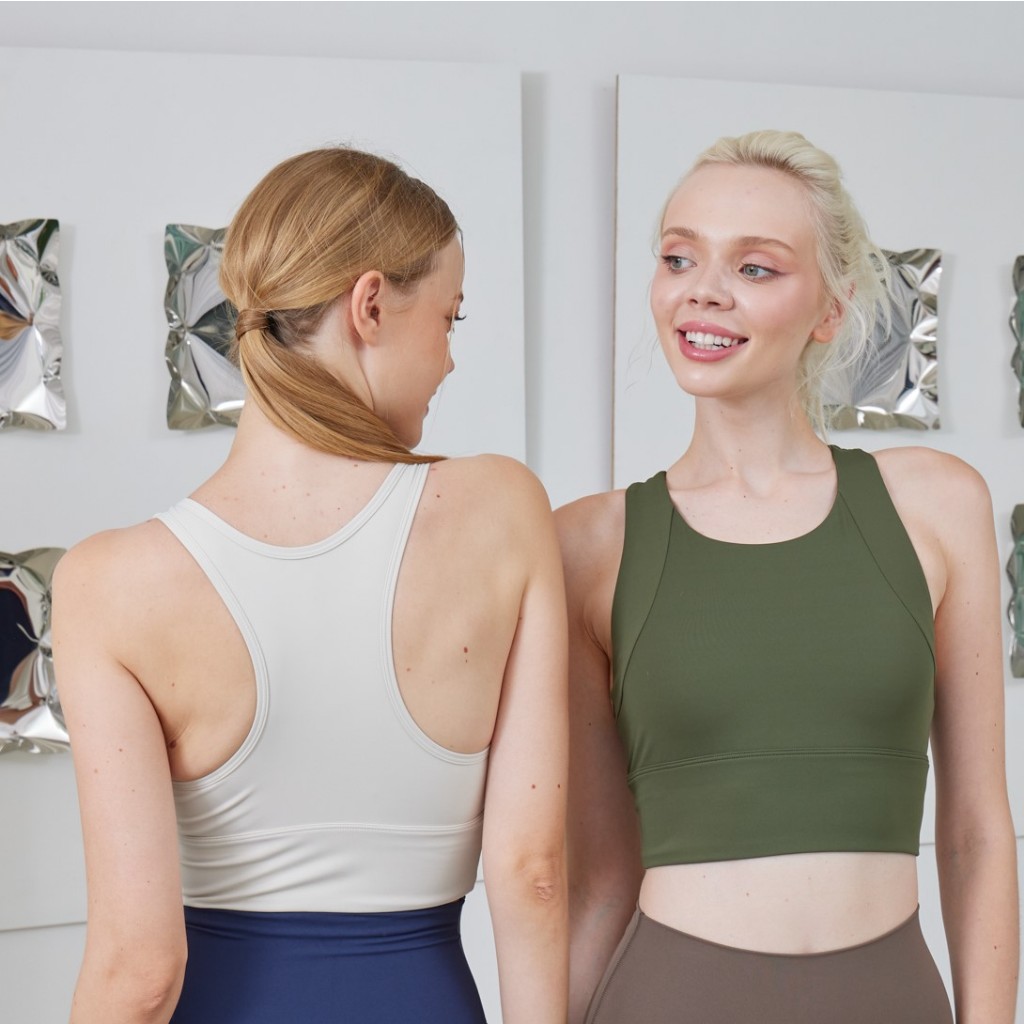 Kimber Bra สปอร์ตบรา บราครอป ตัวยาว หลัง Razor back มีฟองน้ำ รุ่น มี 7 สี 4 ไซส์ / พร้อมส่งจากไทย**