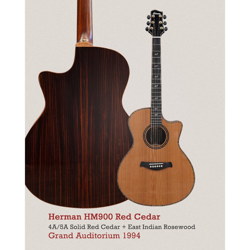 Herman HM900 Solid Red Cedar, Solid East Indian Rosewood