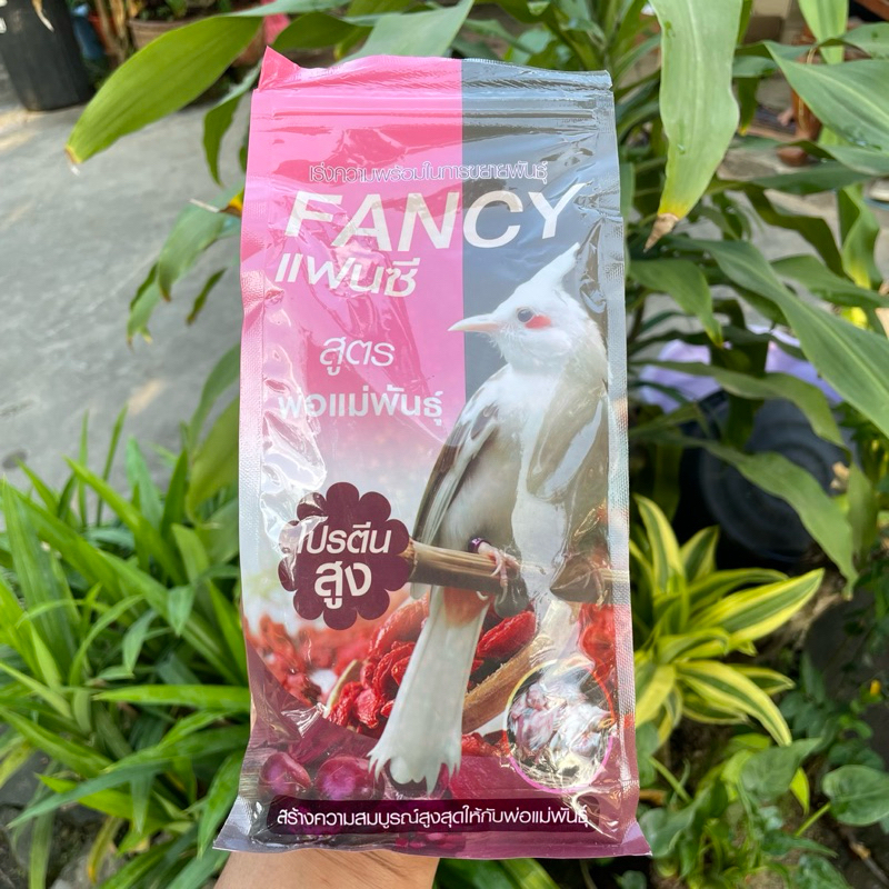 อาหารนกกรงหัวจุก Fancy แฟนซี สำหรับนกนกพ่อพันธุ์แม่พันธุ์ 500g โปรตีนสูง