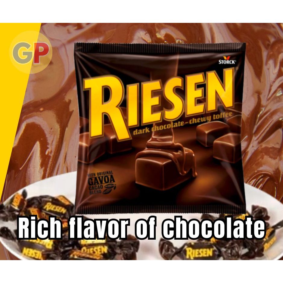 Riesen Dark Chocolate Chewy Toffee150g. ลูกอมรส ช็อคโกแลตเคลือบช็อคโกแลต 150 กรัม