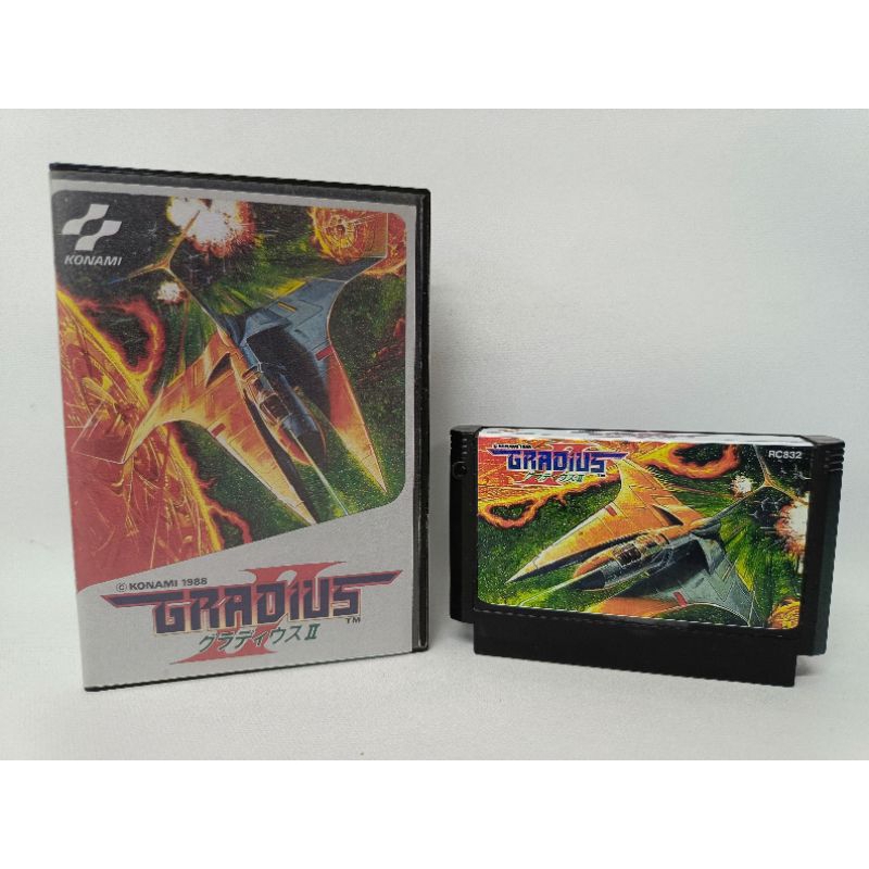 ตลับ FC IC หนักๆ  เกม กาดิอูด 2 หรือ Gradius 2 เกมตลุยด่านแบบยานยิง ตายไม่จำกัด ระบบเลือกอาวุธ ไม่สู