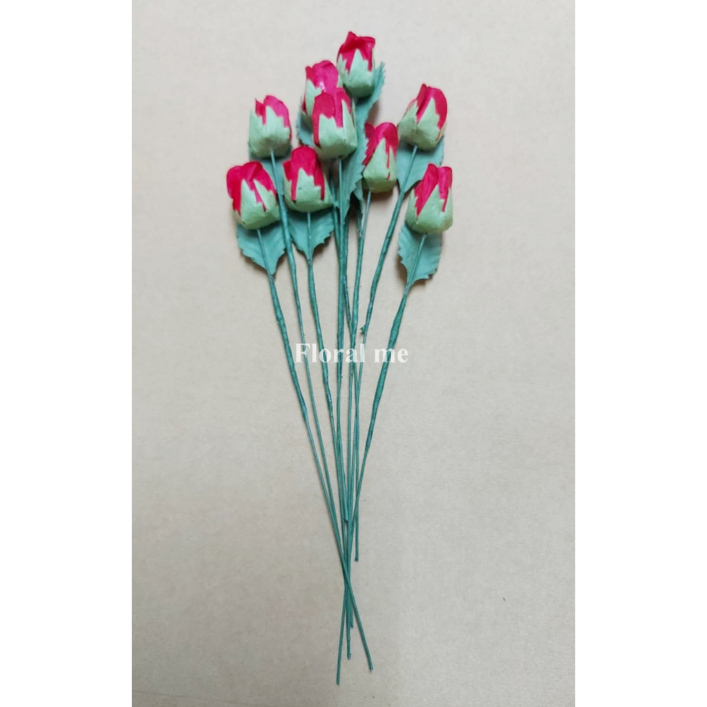 กุหลาบตูมก้านยาว(แพค100ดอก) กุหลาบวาเลนไทน์  ดอกกุหลาบ.1 ก้าน+ใบ - รูปที่ 2