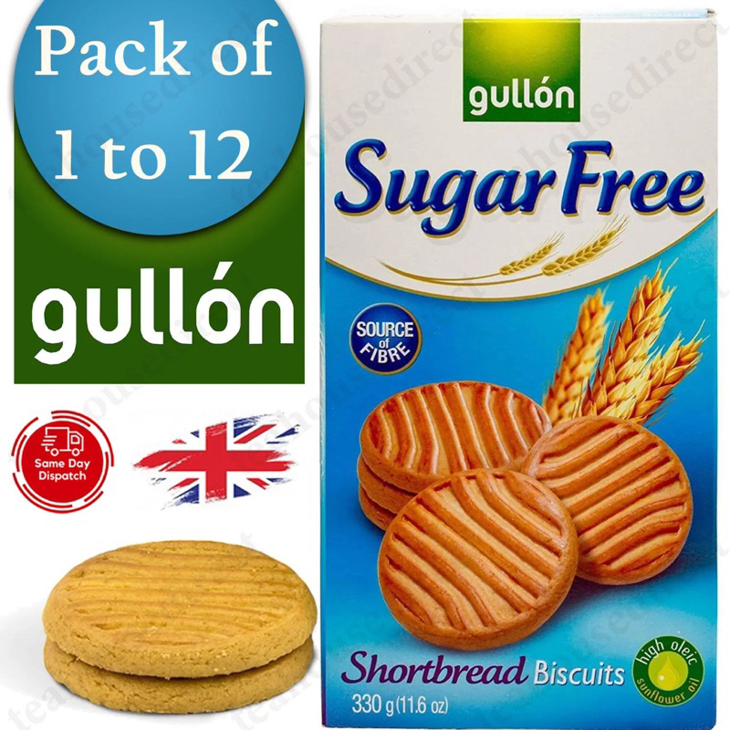 Gullon sugar free shortbread biscuits 330g. จากสเปน🇪🇸 บิสกิต ช็อตเบรด ไม่มีน้ำตาล