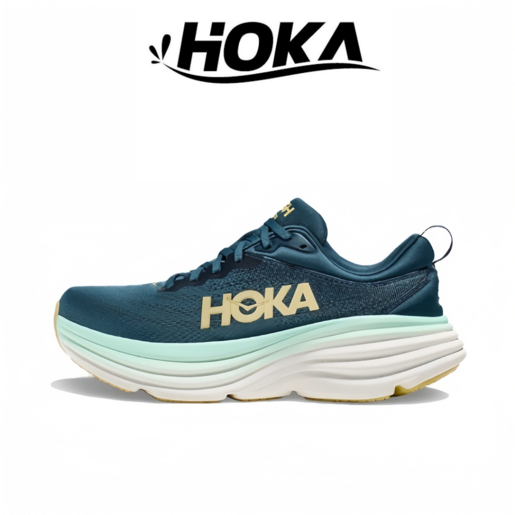 HOKA ONE ONE Clifton 8 น้ำเงิน - ขาว ของแท้ 100 % 8 สีเทา