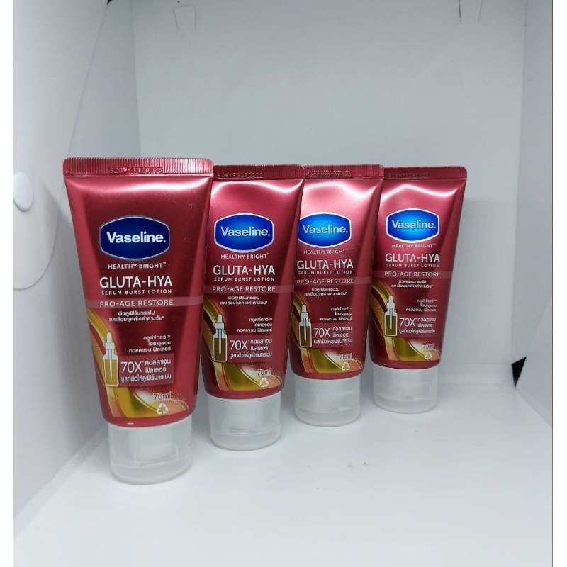 วาสลีน ซีรั่ม เบิสท์ โลชั่น โปรเอจ รีสโตร์Vasline Healty Bright GLUTA-HYA 70X คอลลาเจนฟิลเลอร์ EXP.2
