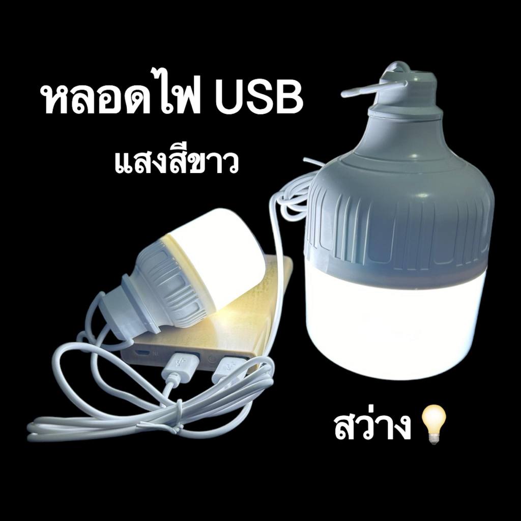 หลอดไฟ USB แสงสีขาว ไฟ LED พอร์ต USB ใช้ร่วมกับ Powerbank