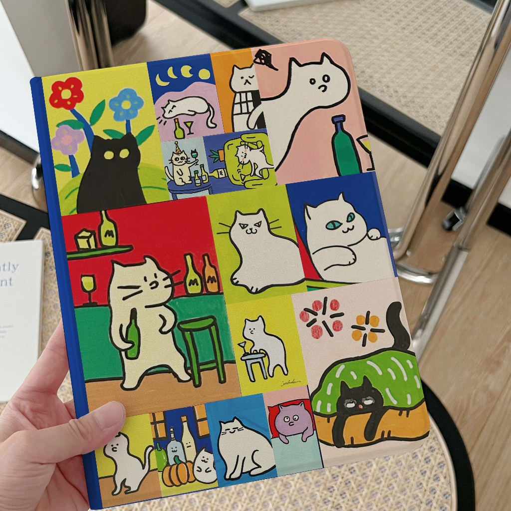 🌻24 ชั่วโมง🌻เคสไอแพด KITTY drink Gen9 pro11 gen11 เคส iPad party Gen8 AIR6/7Case iPad มีที่เก็บปากกา - รูปที่ 3