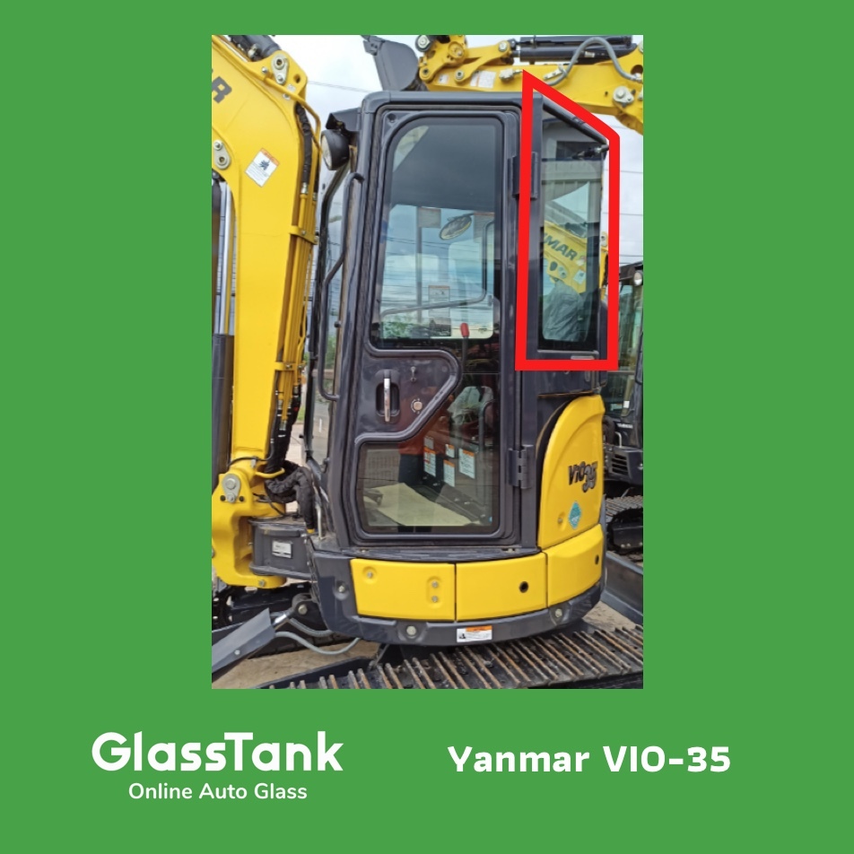 กระจกบานตายหลังซ้าย ยันม่าร์ Yanmar VIO-35 กระจกแม็คโคร รถขุด