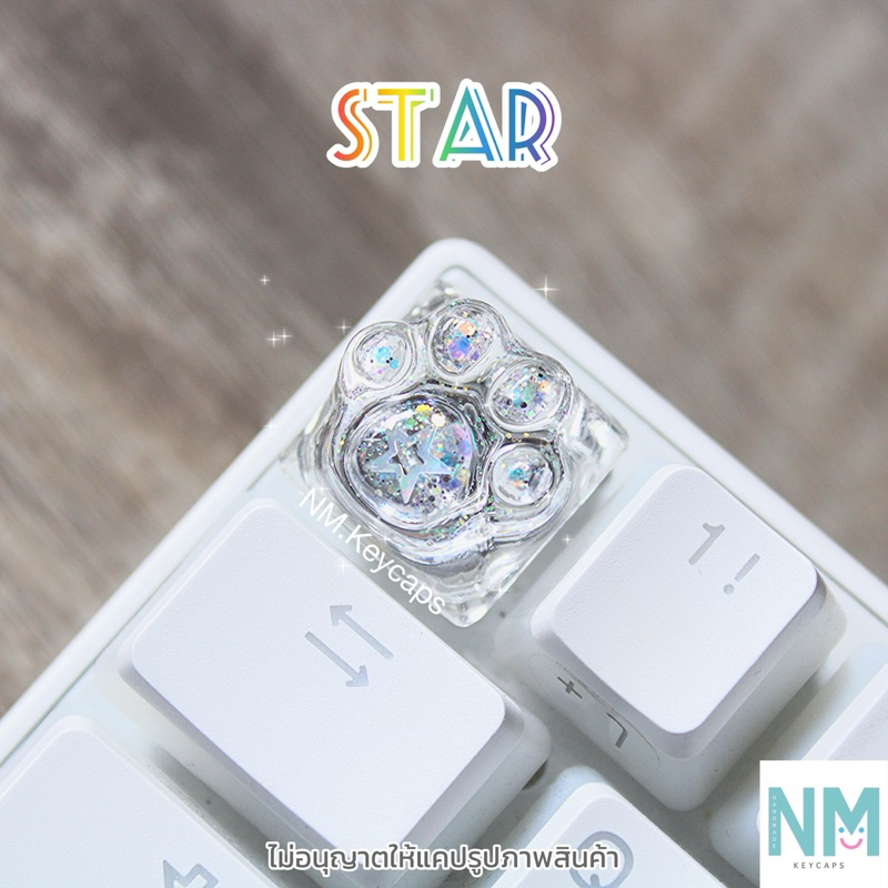 Keycaps Meow Hologram สำหรับ Mechanical Keyboard