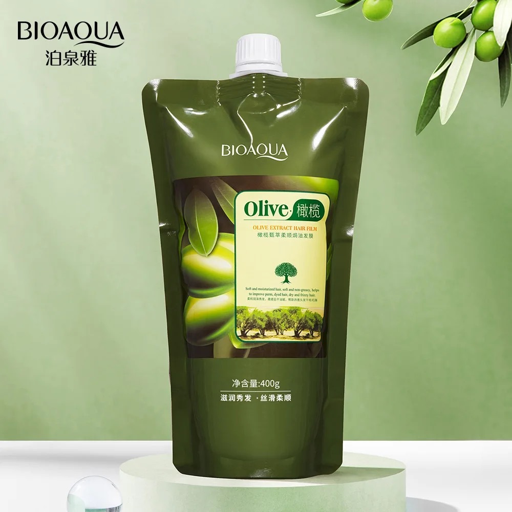 เคราตินหมักผม สูตร มะกอก ครีมหมักผม BIOAQUA Olive Oil Hair Mask ปริมาณ 400กรัม