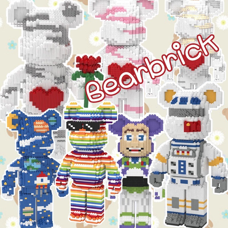 🎁พร้อมสำหรับการจัดส่ง🎁 ตัวต่อ บล็อกตัวต่อ Bearbrick ของขวัญวันวาเลนไทน์ ของขวัญวันเกิด
