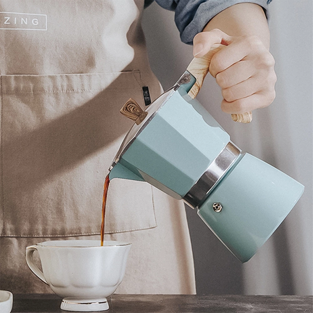 กาต้มกาแฟสด หม้อต้มกาแฟแรงดัน Moka Pot หม้อชงกาแฟ ชงได้หลายเมนู espresso,Late อื่นๆ ขนาด 150ml 300ml Deebillion thumbnail 3