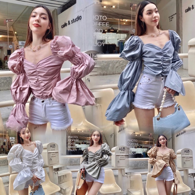 SALE Mika เสื้อแขนยาว สไตล์ญาญ่า แต่งบอดี้สูททรงสวยสุดๆ รูปที่ 2