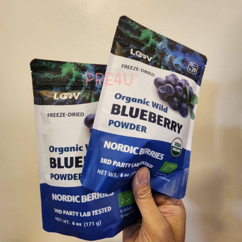 LOOV Organic Wild Blueberry Powder - 35-Day Supply, 6 Oz