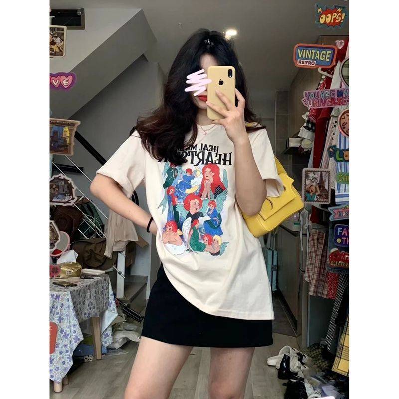 NEW เสื้อยืดคอกลม แขนสั้น แฟชั่นเกาหลี ES99