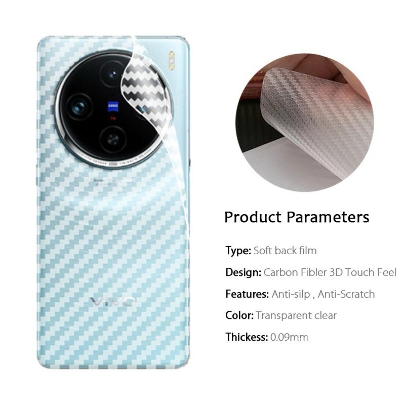 ฟิล์มหลังกันรอยลายเคฟล่า รุ่นVIVO X100/X100Pro(5G) !ตรงรุ่น! กันรอยขีดข่วนป้องกันหลังเครื่อง วีโว่ สินค้าพร้อมส่งในไทย