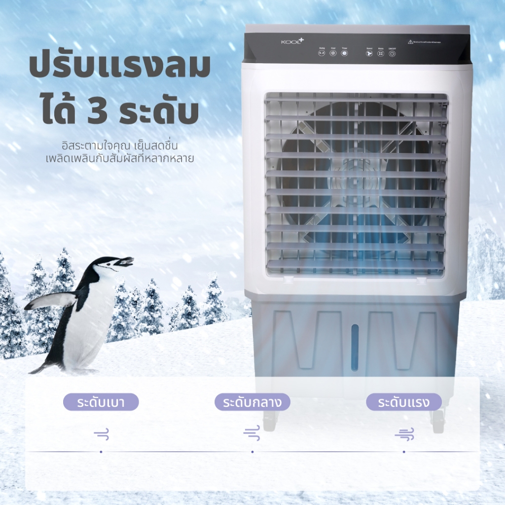 [โค้ดไลฟ์ลดสูงสุด50%] KOOL+ พัดลมไอเย็น รุ่น AC-801 (ขาว-เทา) แถมฟรี cooling pack 4 ชิ้น พัดลมไอเย็น - รูปที่ 2