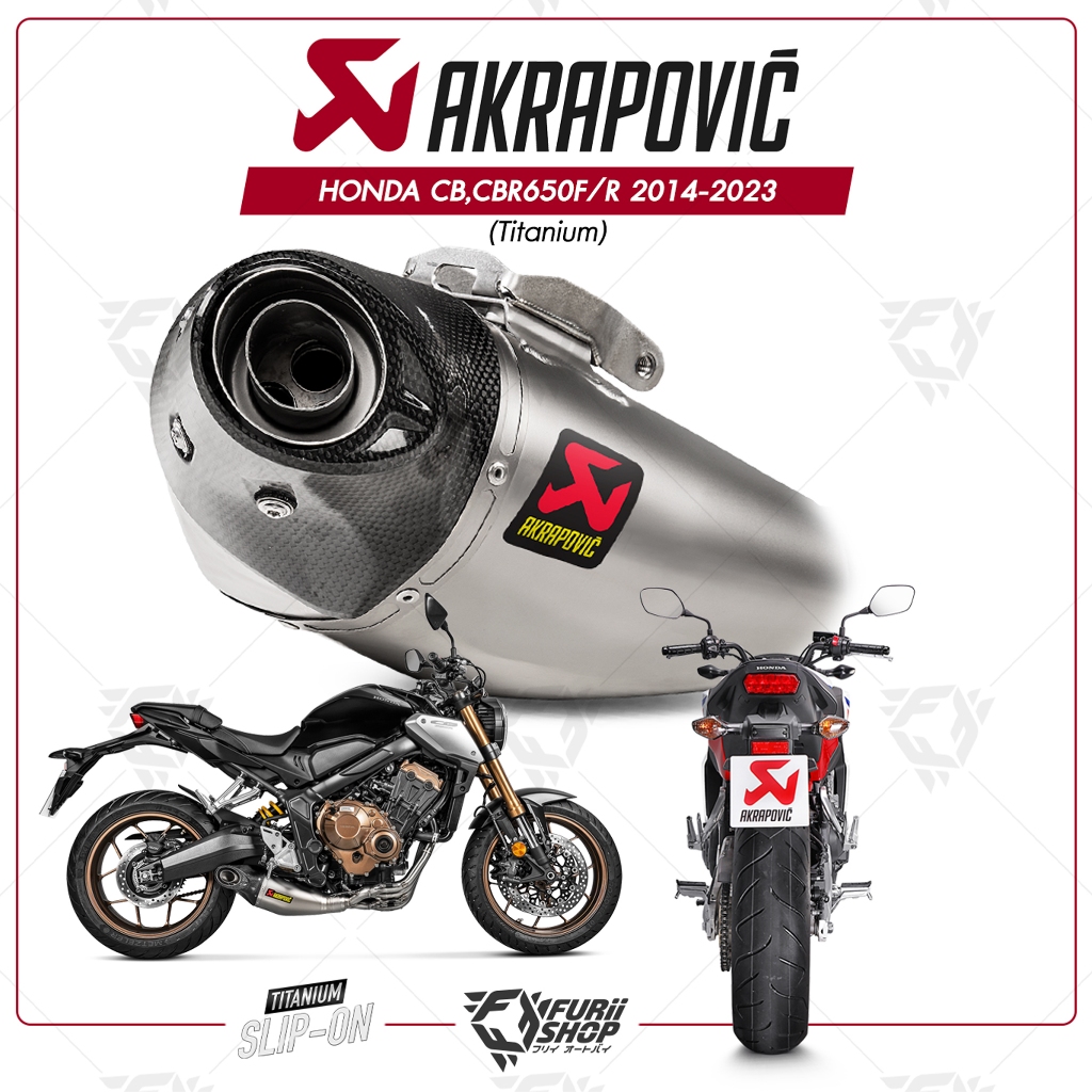 ท่อแต่ง Akrapovic Exhaust Racing Line End Cap Caorbon 1 รู HONDA CB,CBR650F/R 2014-2023