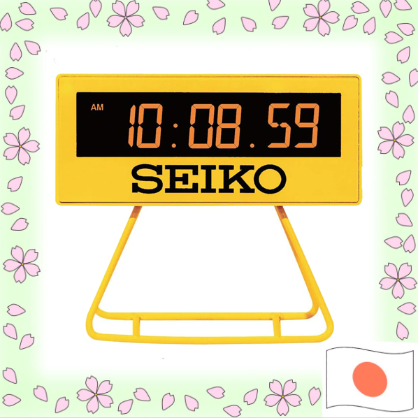 Seiko Clock นาฬิกาปลุก/ นาฬิกาตั้งโต๊ะ /นาฬิกาจับเวลาดิจิตอลขนาดเล็ก สีเหลือง 93 x 104 x 45mm SQ815Y【ส่งตรงจากญี่ปุ่น】