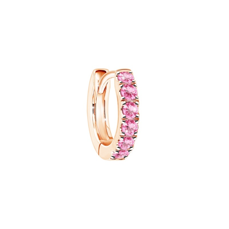 PRIMA ต่างหูประดับอัญมณี Pink Tourmaline Huggie Collection ตัวเรือน 9K สี Rose gold รหัสสินค้า 993E0003-SG (ราคาต่อชิ้น)