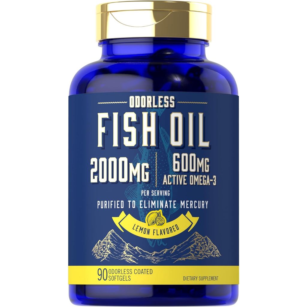Carlyle Fish Oil 2000mg | 600mg Omega 3 with EPA &amp; DHA | 90 Odorless Softgels