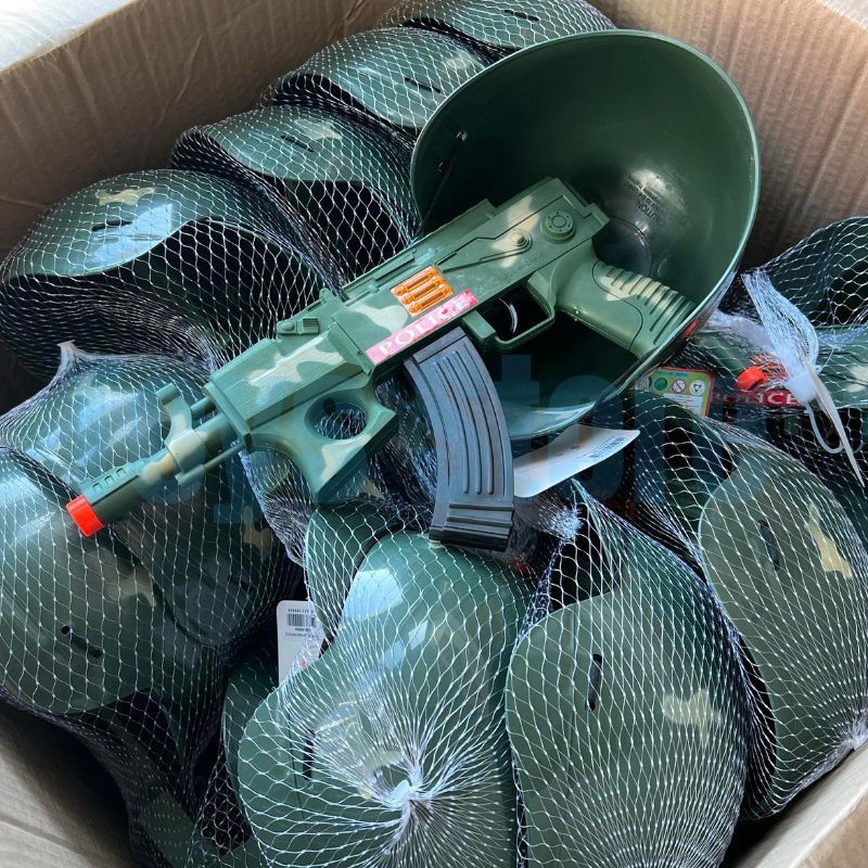 ของเล่นไอ่ไข่ แก้บน ของเล่นตาไข่ ของเล่นเด็กชุดปืนทหาร หมวกลายทหาร ปืนมีเสียงมีไฟ หมวกทหาร ปืนทหาร ปืนเด็กเล่น