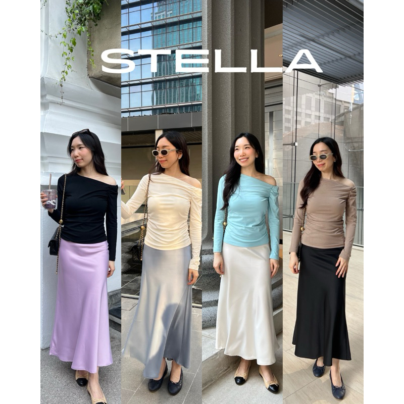 UIUI | STELLA TOP เสื้อปาดไหล่แขนยาว