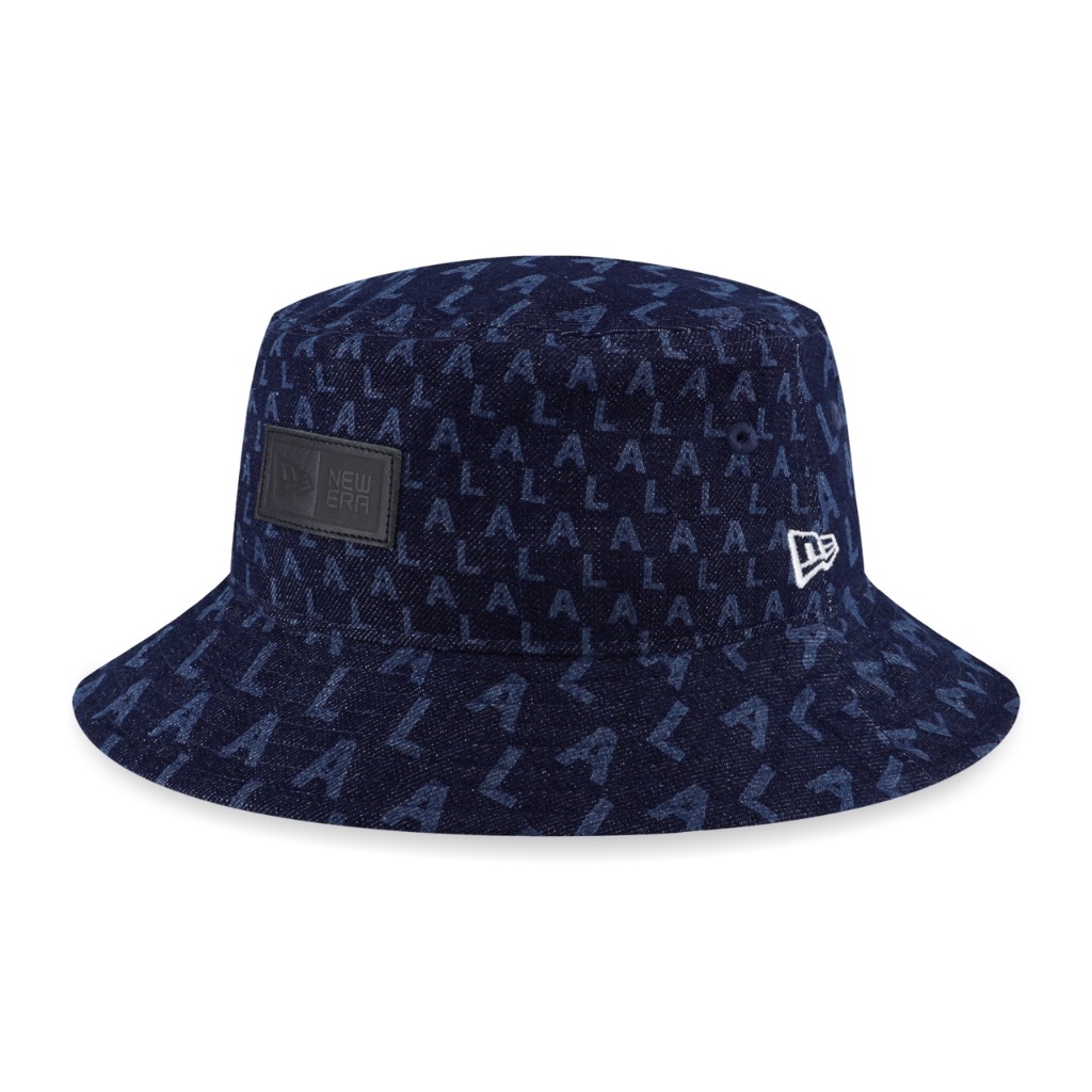 NEW ERA ALL-OVER DENIM MONOGRAM INDIGO DENIM BUCKET 01