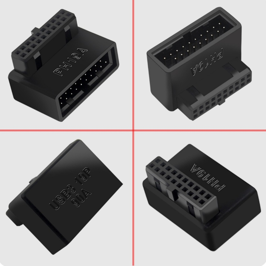 หัวแปลง หัวต่อ USB3.0 19/20P Adapter 90°