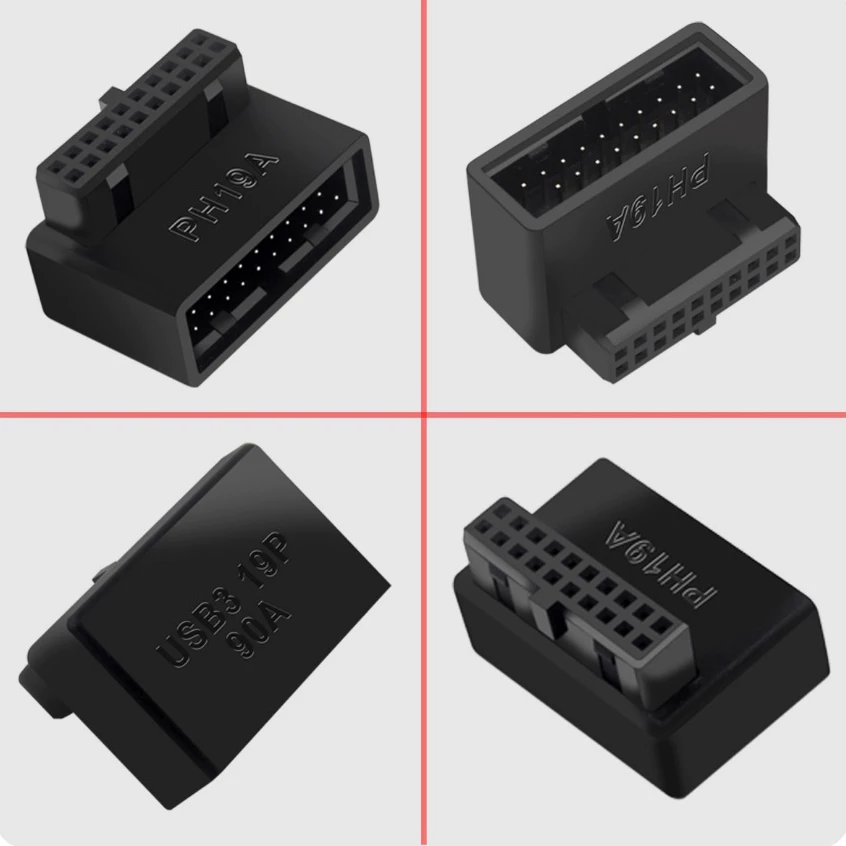 หัวแปลง หัวต่อ USB3.0 19/20P Adapter 90°