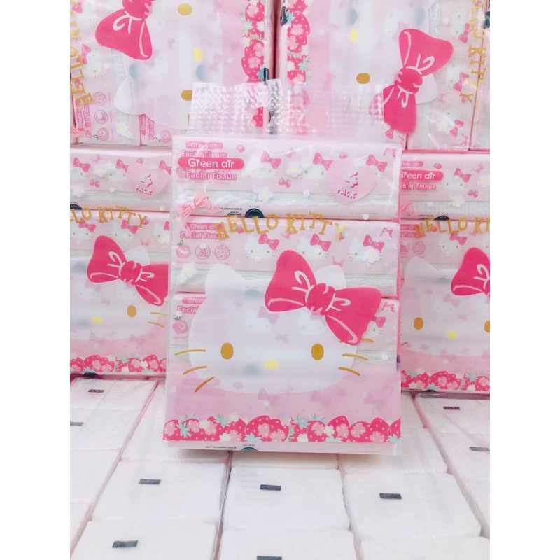 ทิชชูยาว 70 แผ่น/ห่อ ทิชชูเซ็ดหน้า ทิชชู (1หิ้วมี4ห่อ) ลิขสิทธิ์แท้ Sanrio %