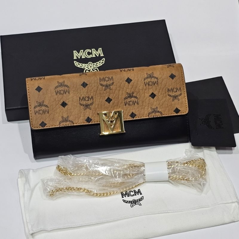 ✔ ของแท้ 100% ✧.* New พร้อมส่ง ✧.* Mcm Wallet on chain กระเป๋าสตางค์ สะพายข้างได้