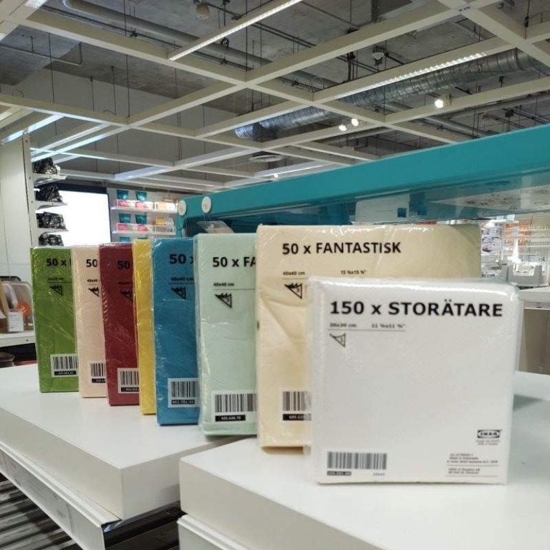 IKEA,แท้,อุปกรณ์สำหรับโต๊ะอาหาร กระดาษเช็ดปากขาว,อิเกีย,อีเกีย, ikea,STORATARE,ทิชชู่ FANTASTISK ฟันทีสติสค์.