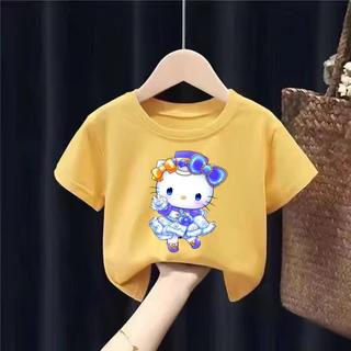 เสื้อยืดเด็กพิมพ์ลายการ์ตูน น่ารักๆๆ เนื้อผ้าฝ้าย "สีเหลือง" Pattern 253-264