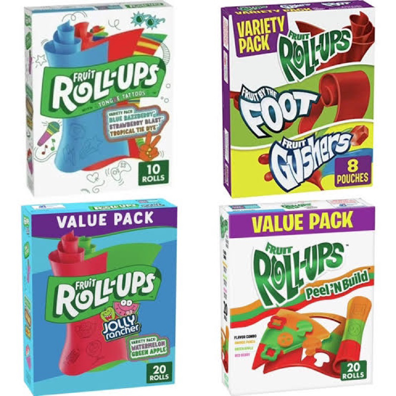 Roll-Ups fruit betty crocker strawberry blast / strawberry,blueberry,tropical fruit 10 rolls นำเข้าจ