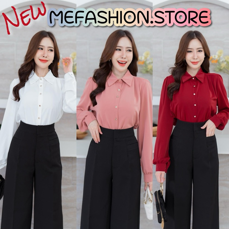Newเสื้อเชิ้ตคอปกทำงานสไตล์เกาหลี ดีไซน์ใหม่น่ารักมาก