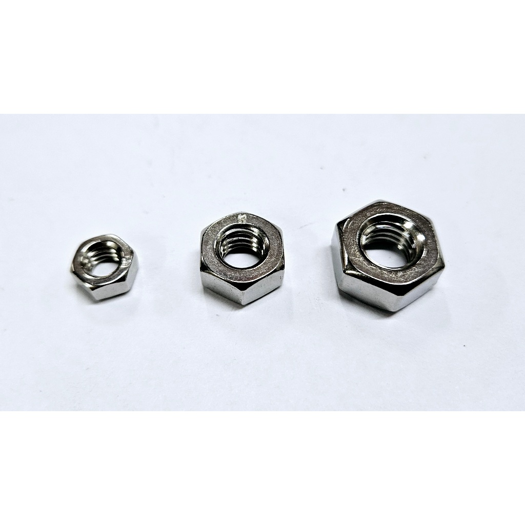 หัวน็อตสแตนเลส 1/4" -3/8" เกลียวหยาบ  เกรด304 หัวน็อตเกลียวหยาบ ตัวเมียเกลียวหยาบ