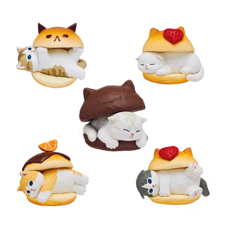 [มีราคาส่ง] ร้านไทย พร้อมส่ง! กล่องสุ่ม โมเดลแมวลายเบเกอรี่ กาชาปองตุ๊กตาแมว แบบต่างๆ มี 5 ลาย popmart toy