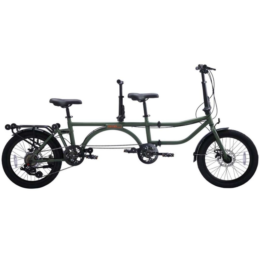 K-POP LG600 จักรยานสองตอน Tandem เกียร์ 8 สปีด พับได้ ลากได้ ล้อ 20นิ้ว เฟรมเหล็ก ปี 2024