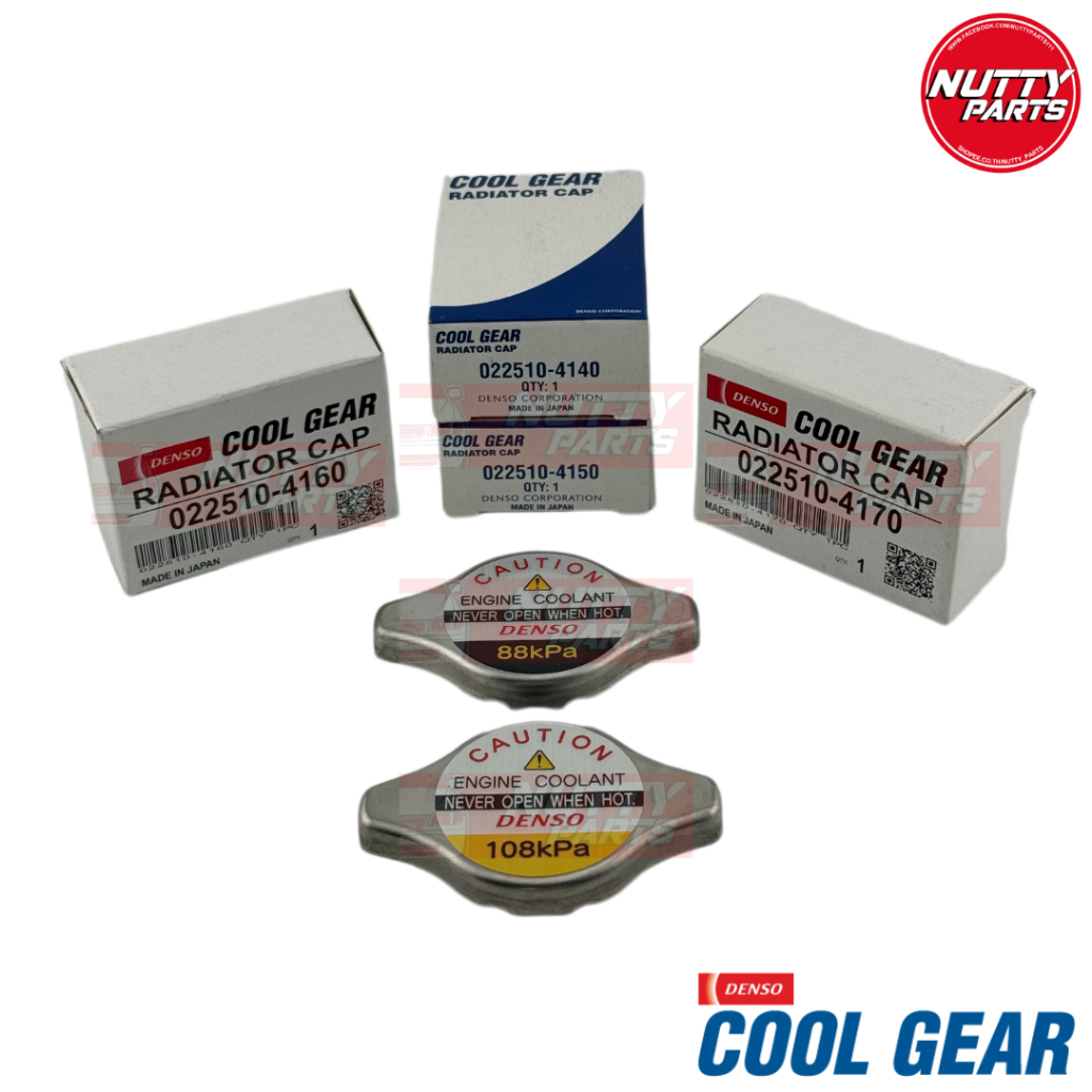 ฝาหม้อน้ำ DENSO 0.9/1.1 Bar ฝาหม้อน้ำ จุกเล็ก จุกใหญ่ Coolgear Made in JAPAN TOYOTA,HONDA,MAZDA,MITS