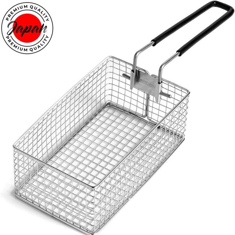 Milicamp Mestin Perfect Colander Fryer 14L x 8W x 5.5H cm กระชอนทอด ตะแกรงระบายน้ํามัน สเตนเลส ที่คว