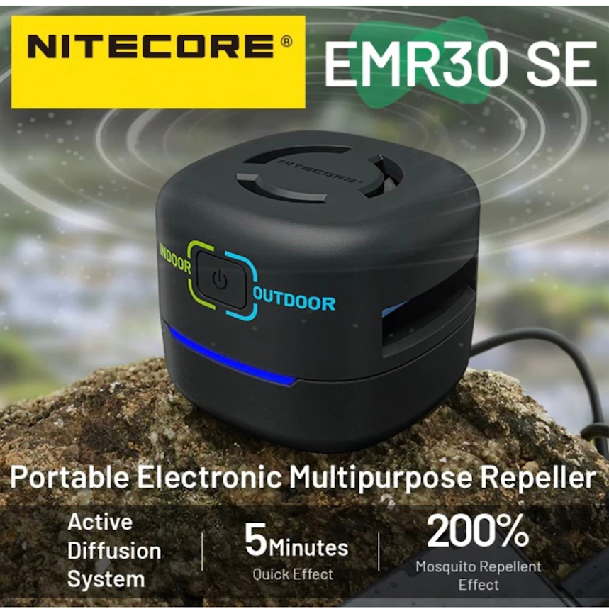 NITECORE EMR30 SE ที่ไล่ยุงแบบพกพาเสื่อที่กันยุงแมลงอัลตราโซนิคป้องกันแมลงการตั้งแคมป์