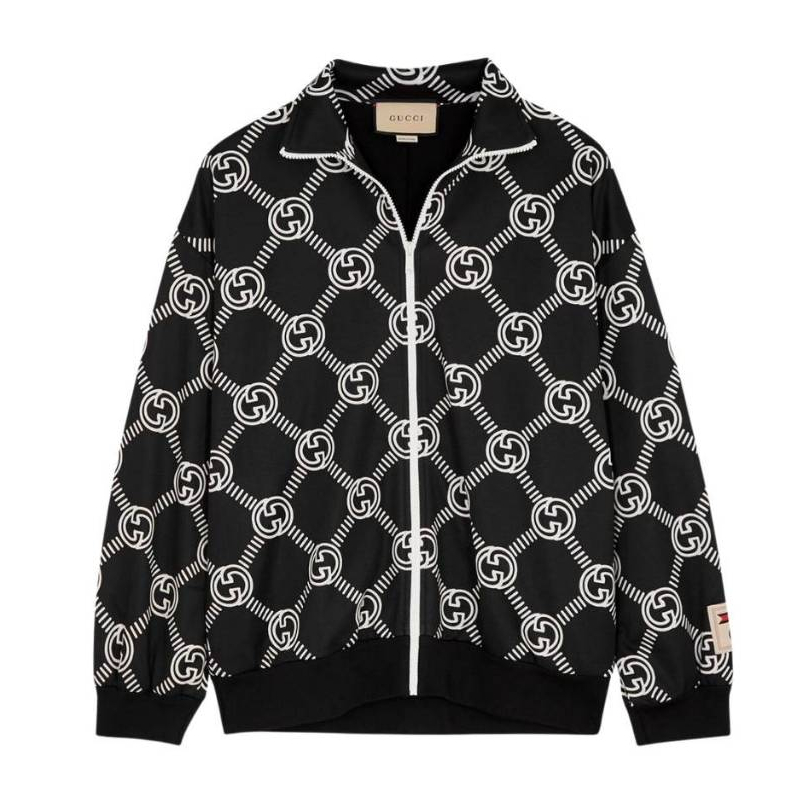 Gucci เสื้อแจ็คเก็ต รุ่น Gucci GG Monogram Jersey Track Jacket Black Code: 1273228