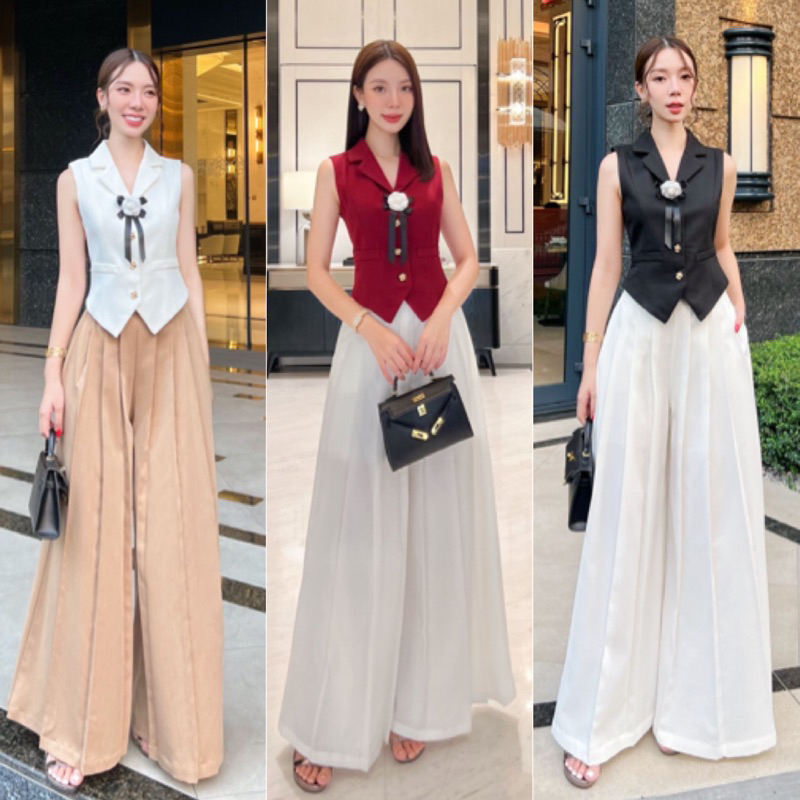 Set 3 ชิ้นแขนกุด มี 3 สี แดง ดำ ขาว