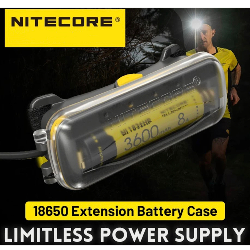 NITECORE 18650เคสแบตเตอรี่ลิเธียมไอออน ที่ชาร์จแบตเตอรี่ลิเธียมแบตสำรองสำหรับ NU40 NU43ไฟหน้า NU50วิ่งปีนเขา