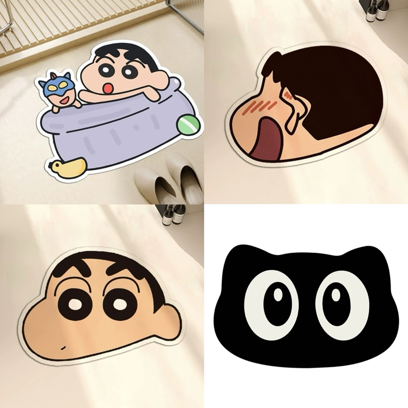 พร้อมส่ง พรมสำหรับห้องน้ำ พรมซับน้ำแห้งไว พรมชินจัง Crayon Shinchan bathroom rug มีแมวด้วยนะ