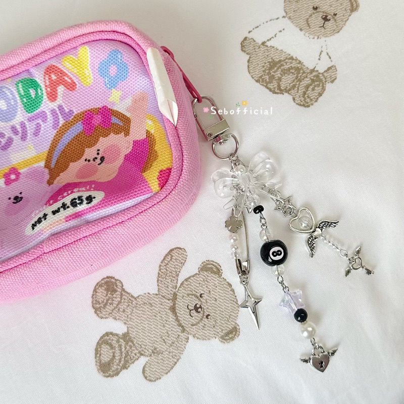 ♡ keychain Ribbon | พวงกุญแจน่ารักๆ ที่ห้อยโทรศัพท์ พวงกุญแจห้อยกระเป๋า ไดอารี่ แฟ้มการ์ด 🗝