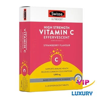 exp.08/2028 วิตามินซีเม็ดฟู่ Swisse Vitamin C 60 Effervescent Tablets